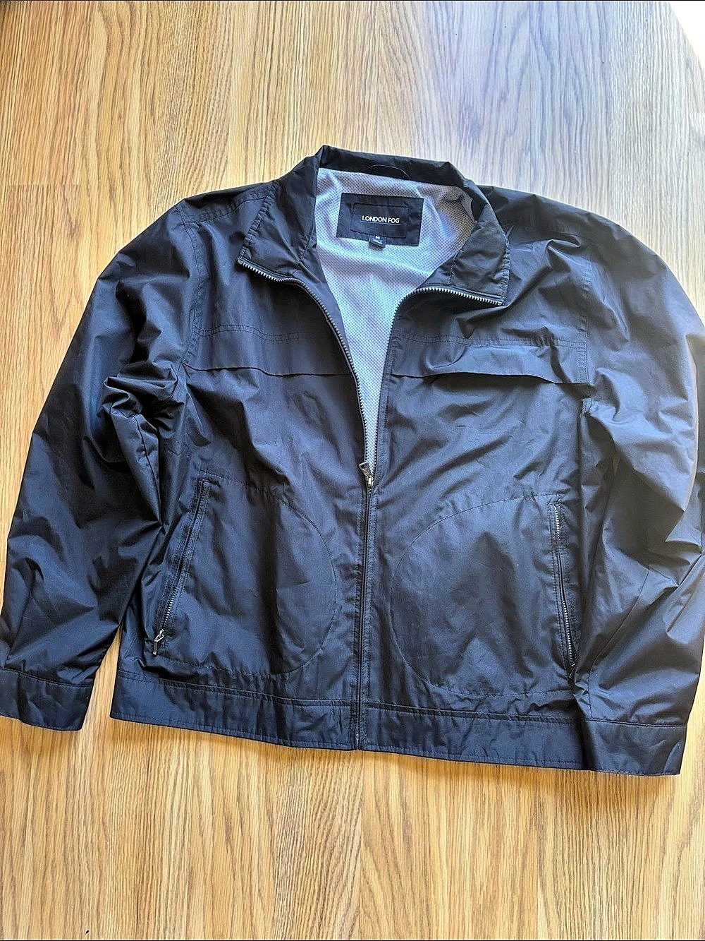 London Fog Men's Black Polyester Jacket Size Medium Like New